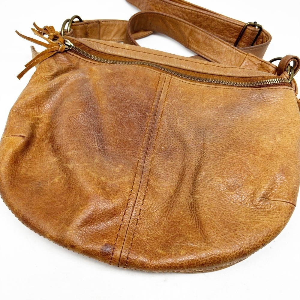 Lucky Brand Brown Leather Hobo Shoulder Bag Purse Women Adjustable Strap - Picture 6 of 12